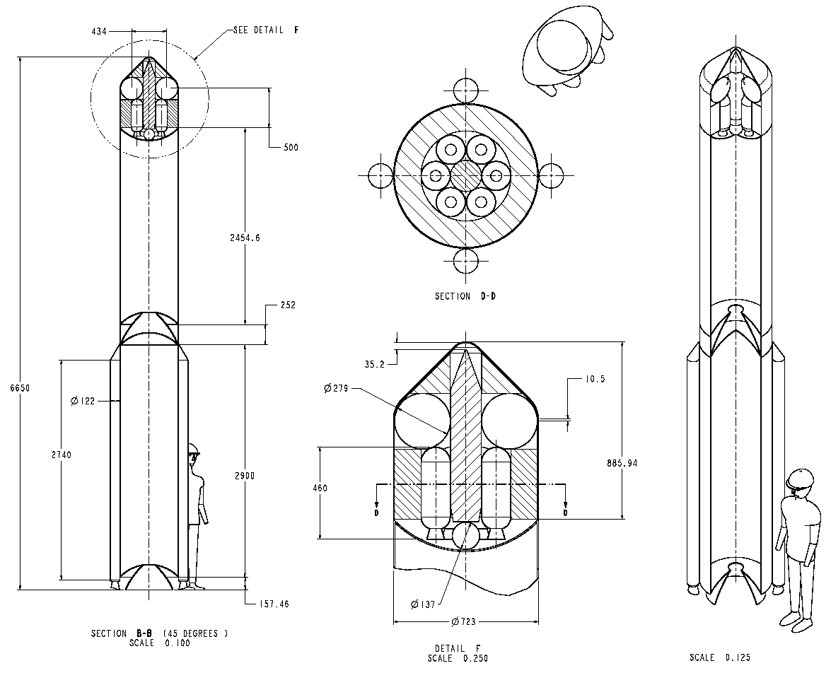schematic views of notional antimissile